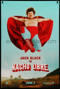 2r637 NACHO LIBRE teaser DS 1sh 2006 unmasked Mexican luchador wrestler Jack Black facing front!