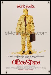 2r654 OFFICE SPACE advance DS 1sh 1999 directed by Mike Judge, Stephen Root covered in post-its!