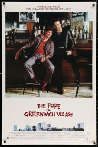 2r694 POPE OF GREENWICH VILLAGE 1sh 1984 great c/u of Eric Roberts & Mickey Rourke sitting at bar!
