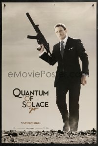 2r715 QUANTUM OF SOLACE teaser DS 1sh 2008 Daniel Craig as Bond w/silenced H&K UMP submachine gun!