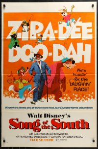2r807 SONG OF THE SOUTH 1sh R1972 Walt Disney, Uncle Remus, Br'er Rabbit & Bear, zip-a-dee doo-dah!