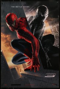 2r820 SPIDER-MAN 3 teaser DS 1sh 2007 Raimi, battle within, Maguire in red/black suits, textured!