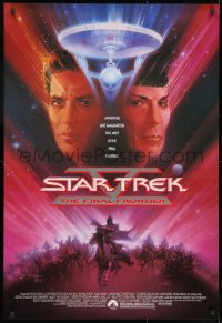 2r838 STAR TREK V 1sh 1989 The Final Frontier, art of William Shatner & Leonard Nimoy by Bob Peak!