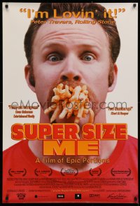 2r858 SUPER SIZE ME DS 1sh 2004 fast food documentary of epic portions, art of obese Ronald McDonald!