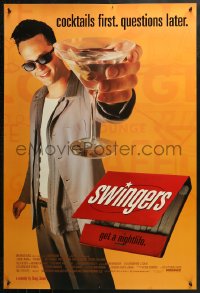 2r862 SWINGERS 1sh 1996 partying Vince Vaughn with giant martini, directed by Doug Liman!
