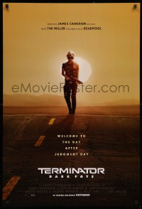 2r873 TERMINATOR DARK FATE teaser DS 1sh 2019 Schwarzenegger, full-length Linda Hamilton w/shotgun!