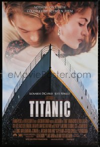 2r889 TITANIC 1sh 1997 Leonardo DiCaprio & Winslet, Cameron, collide with destiny!