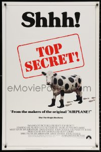 2r899 TOP SECRET int'l 1sh 1984 Val Kilmer in Zucker Bros. James Bond spy spoof!, cow with boots!