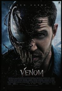 2r934 VENOM advance DS 1sh 2018 Marvel, great image of Tom Hardy in the title role transforming!