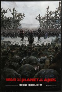 2r949 WAR FOR THE PLANET OF THE APES style C teaser DS 1sh 2017 Caesar and two large armies!