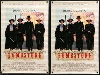 2s321 LOT OF 2 UNFOLDED 17X28 TOMBSTONE SPECIAL POSTERS 1993 Kurt Russell as Wyatt Earp!
