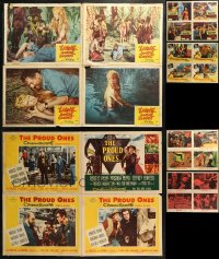2s311 LOT OF 6 TAPED SETS OF 4 LOBBY CARDS 1950s-1960s 24 cards from a variety of different movies!