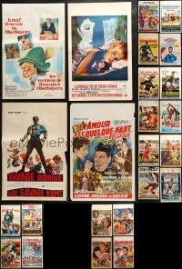 2s278 LOT OF 29 FORMERLY FOLDED BELGIAN POSTERS 1950s-1970s great images from a variety of movies!