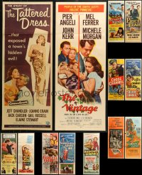 2s372 LOT OF 13 FORMERLY FOLDED INSERTS 1950s great images from a variety of movies!