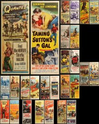 2s347 LOT OF 27 FORMERLY FOLDED WESTERN INSERTS 1940s-1950s a variety of cowboy movie images!
