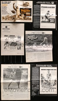 2s018 LOT OF 6 UNCUT TARZAN PRESSBOOKS 1950s-1970s advertising for several different movies!
