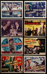 2s131 LOT OF 8 COLOR 8X10 REPRO PHOTOS OF CHARLIE CHAN LOBBY CARDS 1980s images from originals!