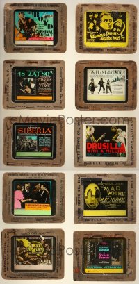 2s157 LOT OF 10 CRACKED GLASS SLIDES 1920s-1930s William Boyd, George O'Brien, May McAvoy & more!
