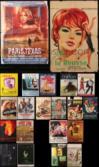 2s253 LOT OF 25 FORMERLY FOLDED 16X21 FRENCH POSTERS 1950s-1980s a variety of movie images!