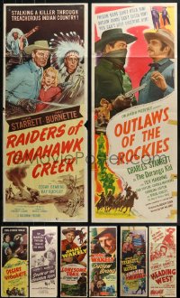 2s375 LOT OF 8 FORMERLY FOLDED B-WESTERN INSERTS 1970s great images from cowboy movies!
