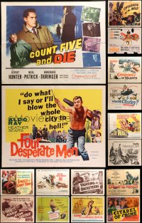 2s401 LOT OF 16 FORMERLY FOLDED HALF-SHEETS 1930s-1960s great images from a variety of movies!
