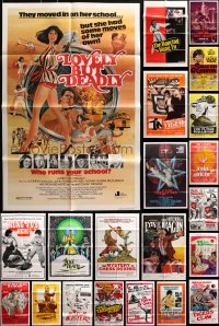 2s045 LOT OF 63 FOLDED KUNG FU ONE-SHEETS 1970s-1980s great images from martial arts movies!