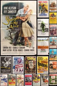 2s051 LOT OF 49 FOLDED ONE-SHEETS 1950s great images from a variety of different movies!