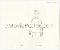 2t024 KING OF THE HILL animation art 2000s cartoon pencil drawing of happy Hank Hill smiling!
