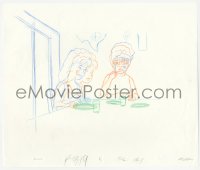 2t014 KING OF THE HILL animation art 2000s cartoon pencil drawing of Peggy & Luanne eating!