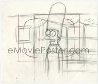 2t002 SIMPSONS animation art 2000s cartoon pencil drawing of Marge talking by window!