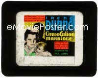 2t250 CONSOLATION MARRIAGE glass slide 1931 art of Irene Dunne & child by man's silhouette!