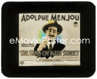 2t300 KING ON MAIN STREET glass slide 1925 great portrait of Adolphe Menjou with ice cream cone!
