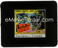 2t302 LADY EVE glass slide 1941 Preston Sturges, different c/u of Barbara Stanwyck & Henry Fonda!