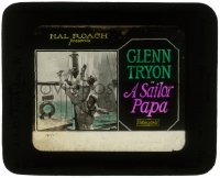 2t369 SAILOR PAPA glass slide 1925 sailor Glenn Tryon on ship in a Hal Roach comedy short!
