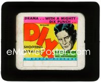 2t379 SHOOTING STRAIGHT glass slide 1930 drama with a mighty Richard Dix punch, great art, rare!