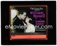 2t382 SINGING RIVER glass slide 1921 romantic c/u of cowboy William Russell & Vola Vale, very rare!