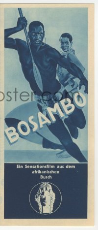2t039 SANDERS OF THE RIVER German herald 1935 art of Paul Robeson as Bosambo, different & rare!