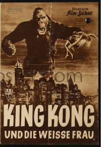 2t121 KING KONG German program R1952 classic image of ape holding Fay Wray over New York Skyline!