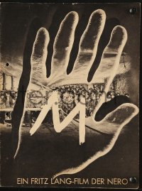 2t130 M 2nd printing German program 1931 Fritz Lang classic, child murderer Peter Lorre, rare!