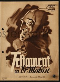 2t184 TESTAMENT OF DR. MABUSE Das Neue German program 1951 Fritz Lang classic, cool Hempel art!