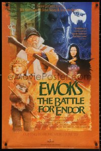 2y0366 BATTLE FOR ENDOR 24x36 video poster R1990 Star Wars, Ewoks, Wilford Brimley, Berrett art!