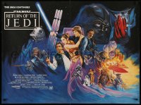 2y0216 RETURN OF THE JEDI British quad 1983 George Lucas' classic, action artwork by Josh Kirby!