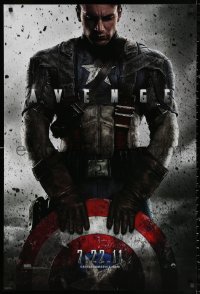 2y0634 CAPTAIN AMERICA: THE FIRST AVENGER teaser DS 1sh 2011 Chris Evans holding his shield!