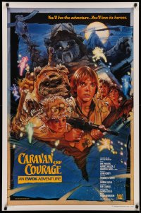 2y0637 CARAVAN OF COURAGE style B int'l 1sh 1984 An Ewok Adventure, Star Wars, art by Drew Struzan!