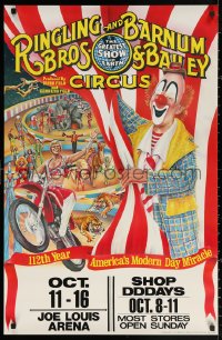 2y0280 RINGLING BROS & BARNUM & BAILEY CIRCUS 23x36 circus poster 1982 Joe Louis Arena in Detroit!