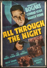 2y0420 ALL THROUGH THE NIGHT 20x28 commercial poster 1975 cool image of Humphrey Bogart w/gun!
