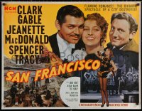 2y0452 SAN FRANCISCO 27x35 Dutch commercial poster 1980s Clark Gable & sexy Jeanette MacDonald together!