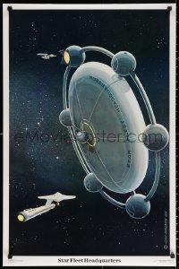 2y0459 STAR TREK 23x35 commercial poster 1976 John Carlance art of the Starfleet Headquarters!
