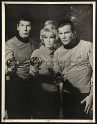 2y0456 STAR TREK 18x23 commercial poster 1976 Captain Kirk and Mr. Spock with Yeoman Rand!
