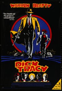 2y0369 DICK TRACY 27x40 video poster 1990 Warren Beatty as Chester Gould's classic detective!